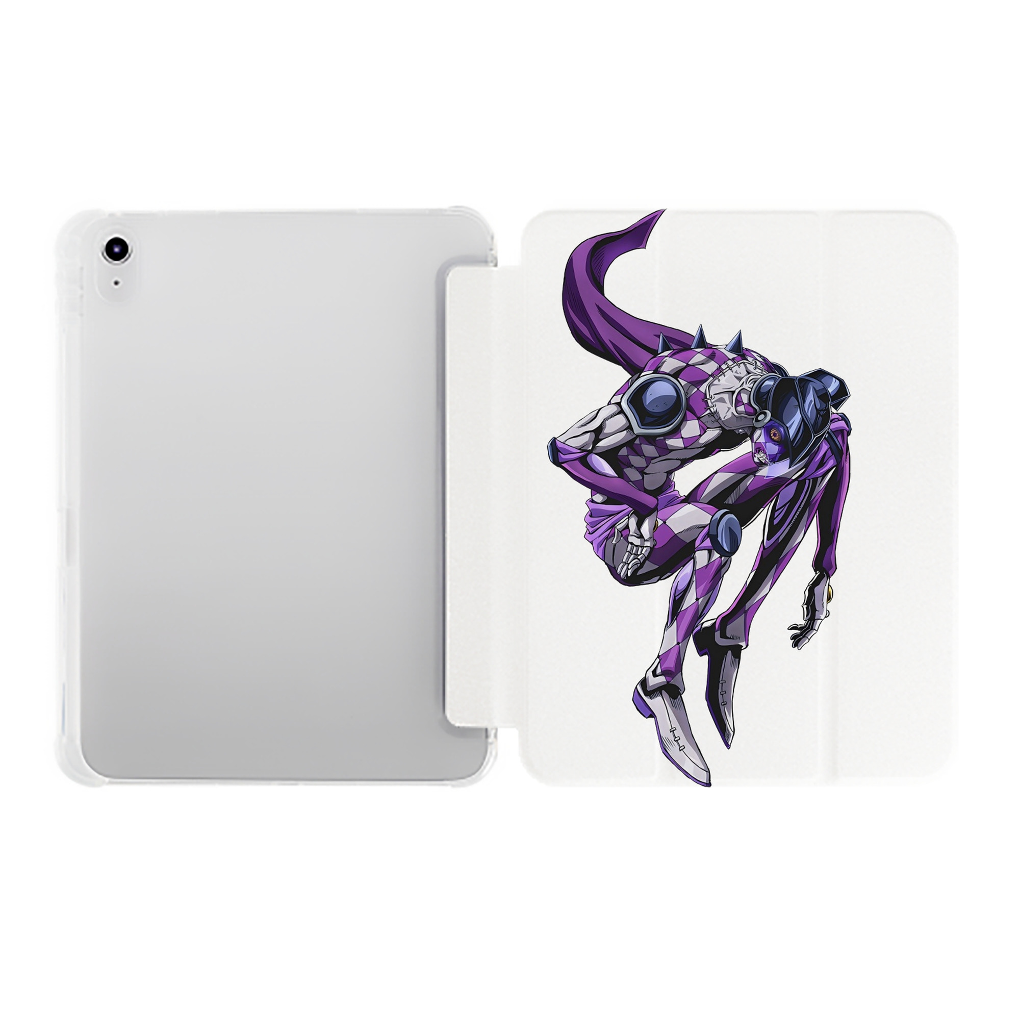 （画像用） ジョジョの奇妙な冒険 パンナコッタ?フー JoJo's Bizarre Adventure Pannacotta Fugo IPad ケース ペン収納付き 三つ折りスタンド PUレザー×シリコン 対応機種9.5/10.5/10.9インチ